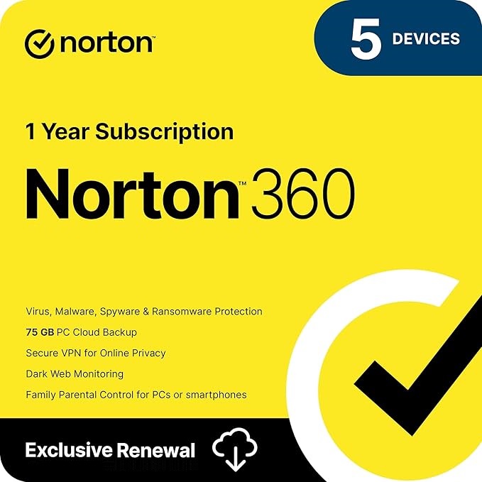 Norton 360 2025, 5 Devices with Auto Renewal